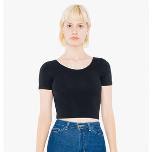 American Apparel Black Cotton Crop Top